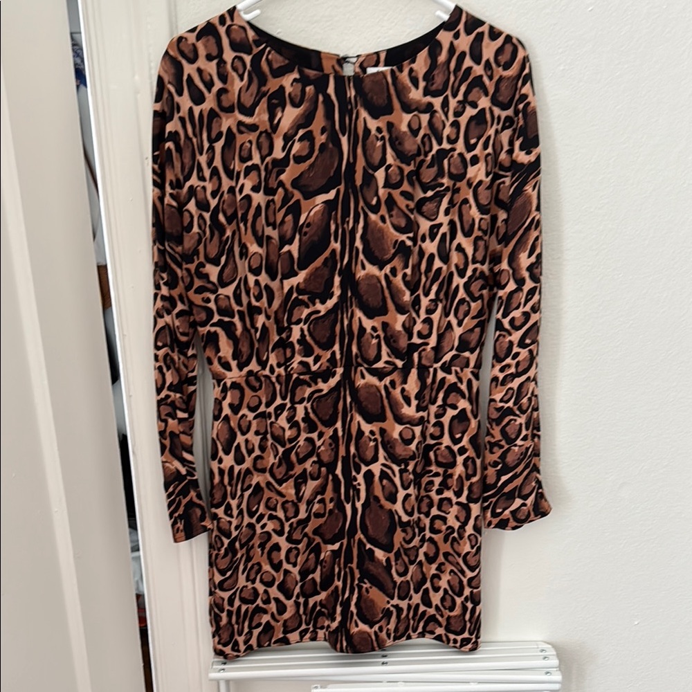 Aritzia Giraffe Print Long Sleeve Dress